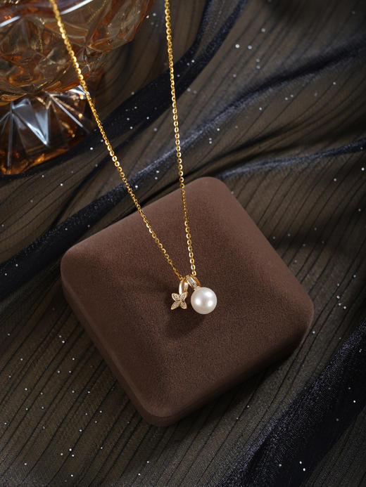 子佩集【四叶花开】银S925珍珠惜王妃套链项链【W3659】双色四瓣花2602 商品图8