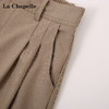 天猫同步【简约高级感】拉夏贝尔/La Chapelle通勤百搭阔腿裤微弹半松紧压褶卷边显瘦休闲裤 商品缩略图2