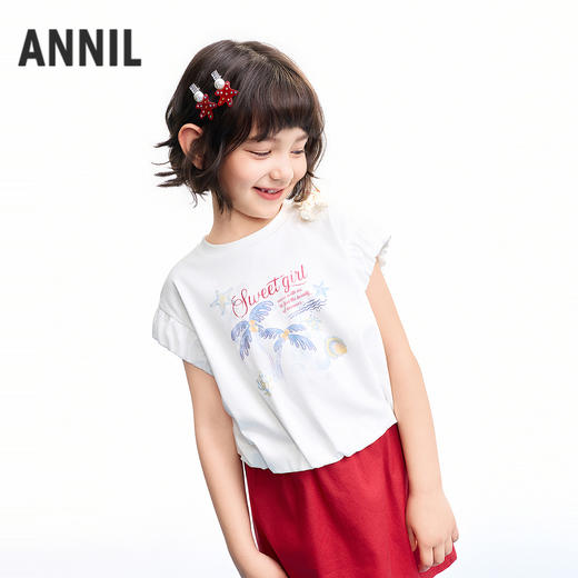【实体店同款】女童短袖针织衫夏季新款安奈儿童装AG621230 商品图1