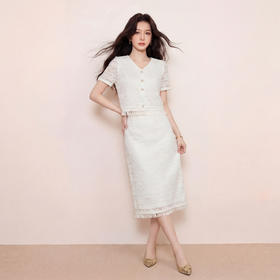 奢姿大码女装2026夏季胖妹妹时尚流苏蕾丝两件套气质精致减龄套装9962954500