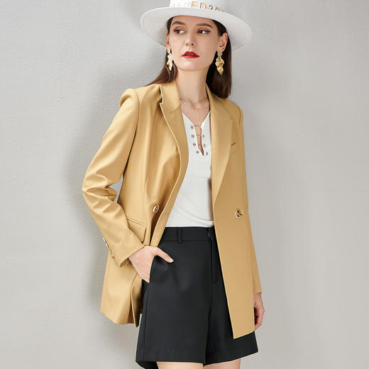 剩S/M/L 芳外新款通勤百搭西装外套简约休闲西服上衣8T21CX1394 商品图3