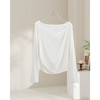 迷人香肩 莱赛尔醋酸真丝混纺 斜肩一字领长袖T恤 女神气质和舒适感一举两得 衣橱里的百搭经典款 商品缩略图6