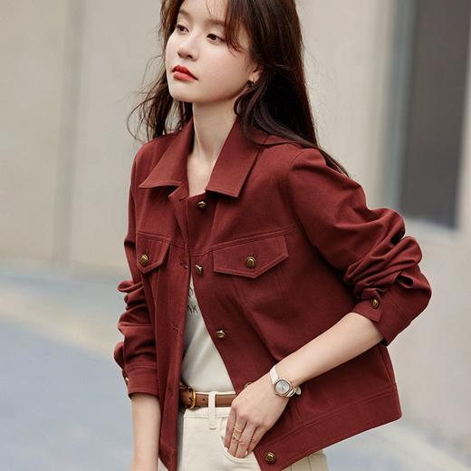 【超模君严选】ORIGNAL&CO波尔多红牛仔外套 温柔复古感，柔软舒适，亲肤透气，时尚与保暖兼具 下单3-7天发货！ 商品图6