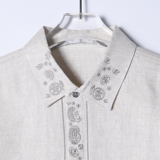 SDSA男装2026新款高贵轻奢新中式刺绣花卉设计长袖衬衫百搭衬衣 商品图1