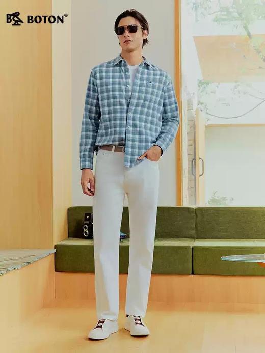 波顿男士春秋季长袖格仔衬衫｜从门襟到下摆针脚均匀，每一处走线都带着讲究MS169126 商品图1