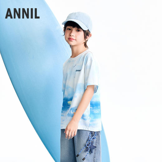 【实体店同款】男童圆领短袖针织衫夏季新款安奈儿童装AB621122 商品图1