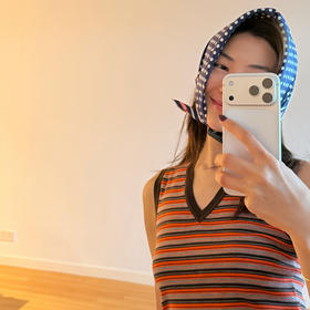 ROMI STUDIO“休闲百搭”16针高密复古条纹四季打底背心RWDSS62581