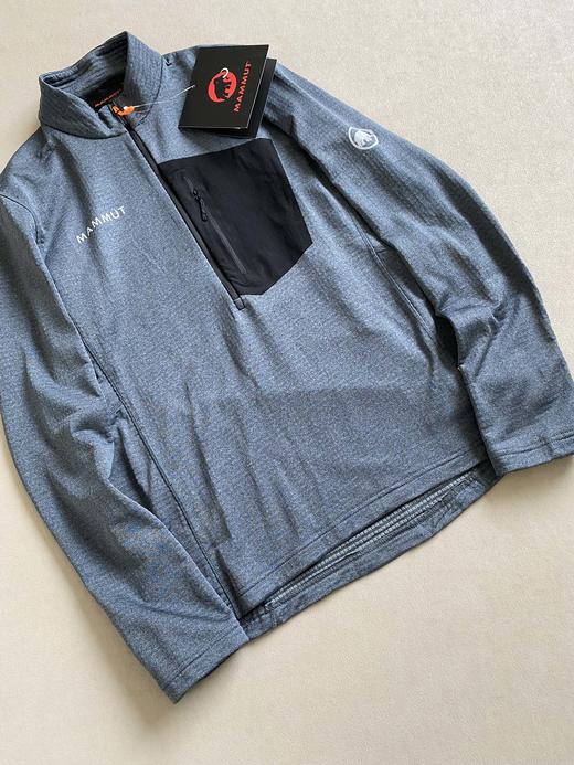 点此购买 猛犸象Aenergy Light春秋季男士户外高弹力半拉链套头打底衫 tuo 342126 商品图9