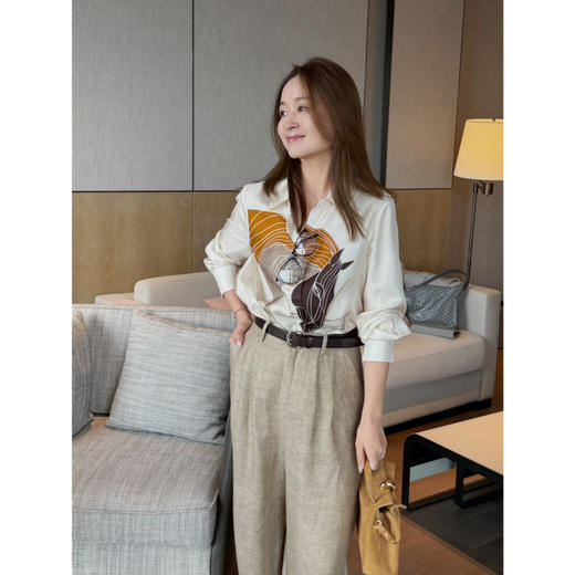 2603211    H马印花 桑蚕丝衬衫 宽松衬衫 商品图2