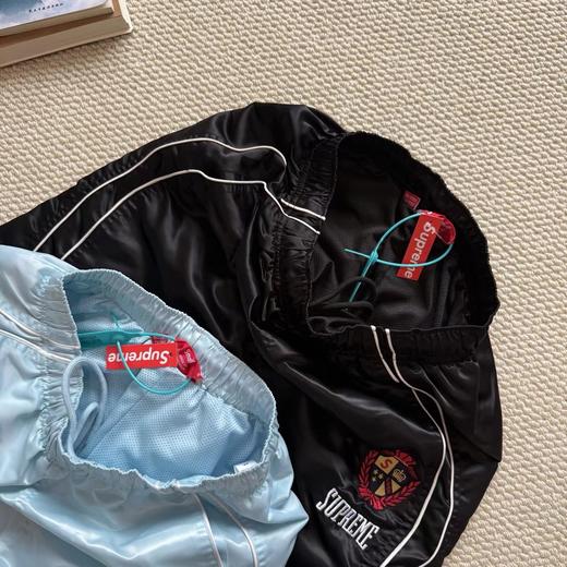 F031232美式潮流缎面贴片logo针织运动裤男女同款学院风刺绣运动裤 商品图5