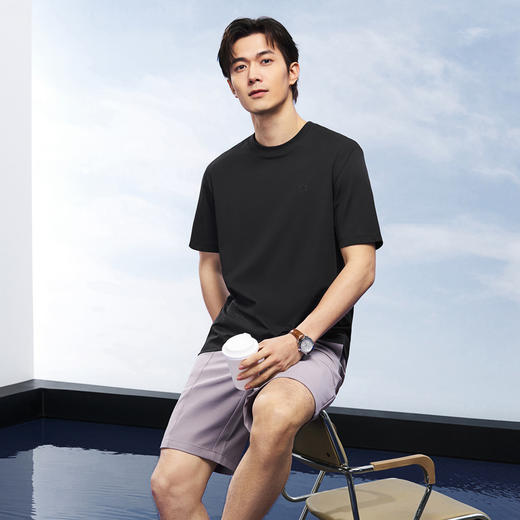 【柒先生系列】柒牌男装2026夏季宽松圆领凉感透气新疆棉短袖T恤 130T71480 商品图1