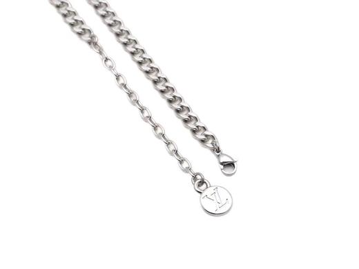 LOUISVUITTONCHARMS 徽标细节925银项链男款银色 商品图2