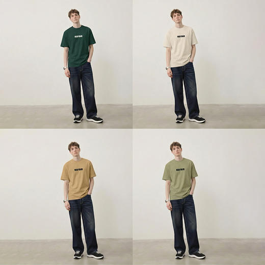 时尚宽松圆领短袖夏季百搭简约字母印花纯色T恤  YLZ-15056 商品图0