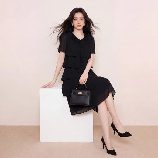 奢姿大码女装2026夏季减龄蝴蝶结娃娃领连衣裙胖妹妹时尚蛋糕裙子9962865159 商品图0