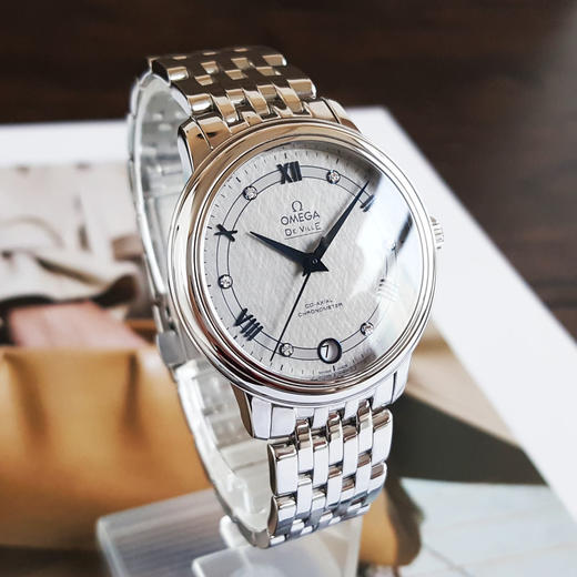【95新】OMEGA 欧米茄424.10.33.20.56.002天文台认证同轴自动机械机芯日期显示33MM（女款）碟飞系列镶嵌钻石刻度030326NJT33 商品图6