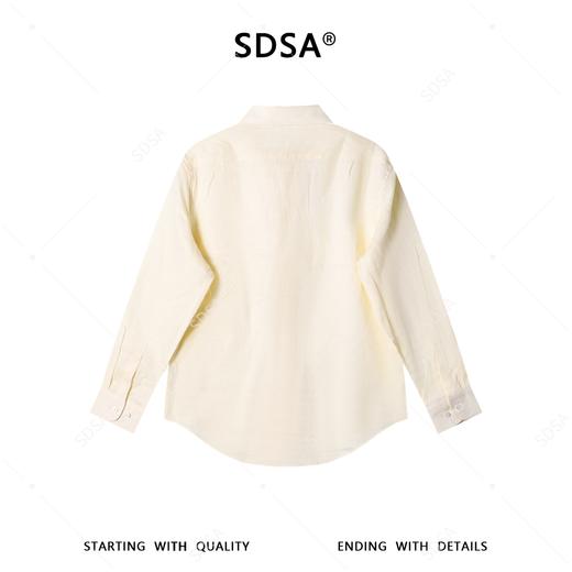 SDSA男装2026新款高贵轻奢极简风纯色亚麻长袖衬衫百搭时尚衬衣 商品图4