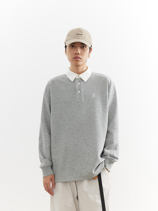 吃茶去chichaqu26春夏轻量撞色翻领长袖poloT恤户外运动休闲男女 商品图0