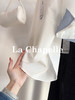 专柜实拍【慵懒氛围感】拉夏贝尔/La Chapelle宽松舒适百搭撞色衬衫女显瘦通勤单排扣开叉长袖衬衣 商品缩略图6
