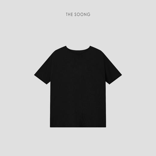 THESOONG"云般软糯"绢丝醋酸亲肤轻量感卷边圆领T恤HWTX8485 商品图4