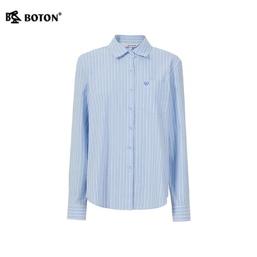 波顿女士春秋季宽松翻领条纹长袖衬衫｜条子配色清爽，一件穿出自在随性感LS163126 商品图4