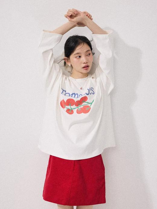 韩系松弛感・🍅小番茄印花长袖T恤 商品图4