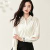 剩 米思阳新款气质职业镂空袖衬衣宽松白色翻领衬衫上衣女8T23AC0214 商品缩略图0