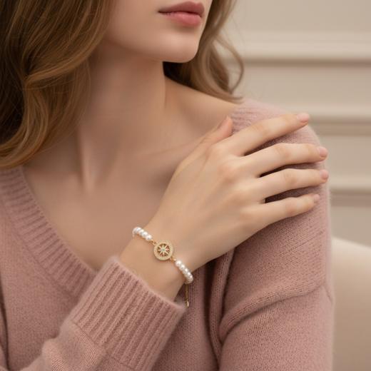 AJIDOU阿吉豆手链珍珠女款气质优雅首饰时尚小众手链 商品图0