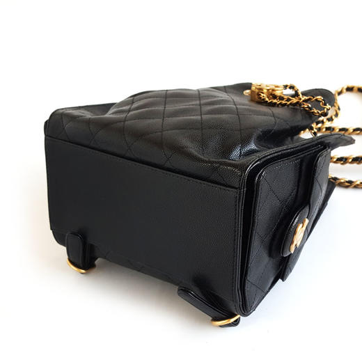 【全新】CHANEL香奈儿25bag系列AS5600 B20304 94305中号黑金荔枝牛皮25bag双肩包小书包女士090326TJ45 商品图5
