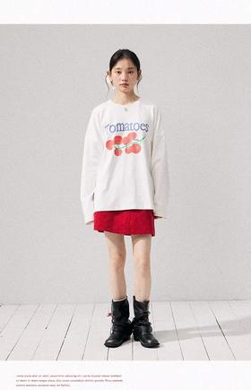 韩系松弛感・🍅小番茄印花长袖T恤