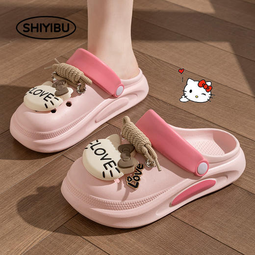 【简约鞋型设计❗防滑鞋底】新款洞洞鞋情侣夏季外穿海边沙滩厚底防滑踩屎感eva凉拖鞋女。rh 商品图2