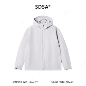SDSA男装2026新款高贵轻奢简约纯色拉链立领软壳连帽夹克外套