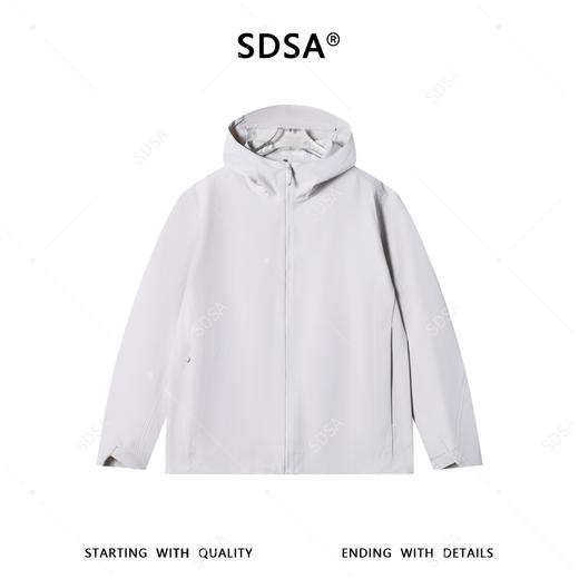 SDSA男装2026新款高贵轻奢简约纯色拉链立领软壳连帽夹克外套 商品图0
