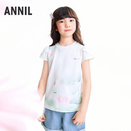 【实体店同款】女童短袖针织衫夏季新款安奈儿童装AG621262 商品图0