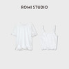 ROMI STUDIO100%棉砂洗加软宽松卷边铝丝打底内搭背心&短袖T恤RWCSSG7365 商品缩略图0