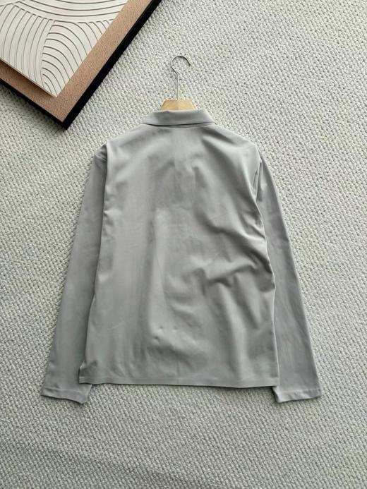 F031207春秋款纯色翻领吸湿速干长袖防晒男士t恤POLO 商品图10