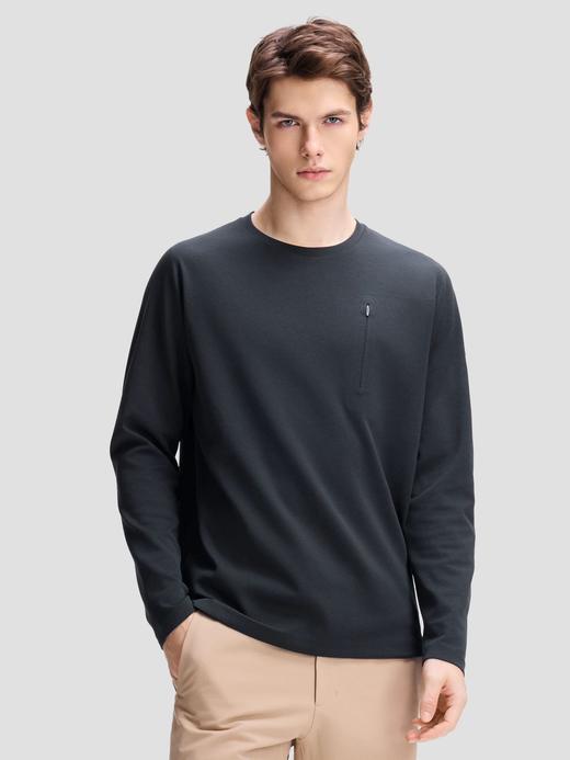 点此购买 迪桑特DUALIS系列春秋季男士SOLOTEX圆领长袖针织衫 bk 342006 商品图1