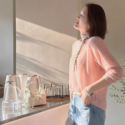 火桐hooton 皇家羊绒 春风有信 山羊绒一字领套头衫 商品图6