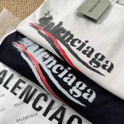 F031242新款模糊喷洒可乐印花休闲圆领宽松男女同款短袖T恤 商品图3