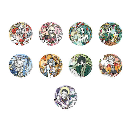 《非人哉官方店》梦中画马口铁徽章盲盒动漫周边双闪玻璃碎吧唧胸针 商品图4