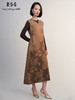 郭培成衣RSG「棕调暗纹」无袖长款连衣裙 商品缩略图3