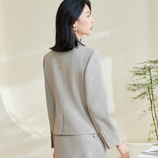 剩XXL 米思阳2026秋季新款气质职业短款西装修身一粒扣搭配正装外套0052 商品图3