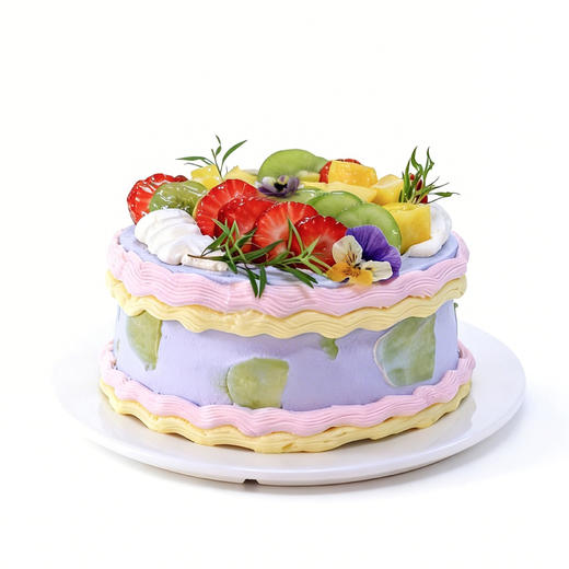 【白日蓝梦】少女心动物奶油蛋糕蓝莓茉莉抹茶三层夹心生日蛋糕26新款 商品图1