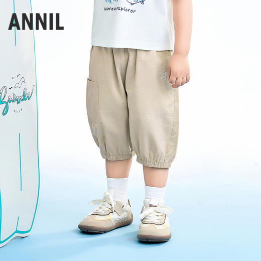 【实体店同款】男童全腰梭织七分裤夏季新款安奈儿童装XB626176 商品图0