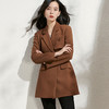 剩S 芳外新款通勤气质咖色女式西装拼接设计收腰直筒外套8T22AW0016 商品缩略图2