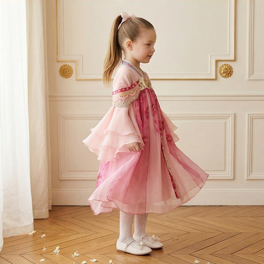 年衣童装汉服裙女童25秋季新款重工改良唐装儒裙夜舞鱼龙汉服裙N1253432D02 商品图1