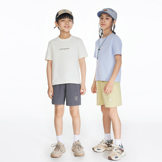 【短袖+短裤】onmygame儿童夏季短袖T恤运动吸湿速干T夏季运动短裤合集 商品图4