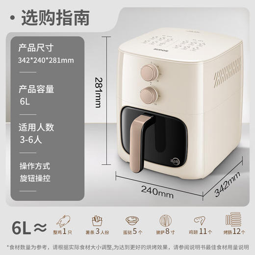 SUPOR/苏泊尔  家用6L可视远红外加热免翻电炸锅KJ60Y807 商品图1