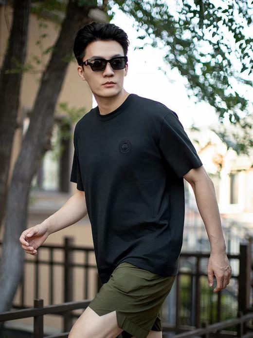 大鹅 礼盒装两件春夏新款Gladstone男士圆盘刺绣短袖T恤 Z-15863 商品图3