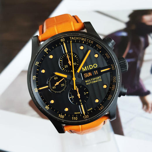 【95新】MIDO 美度M005.614.36.051.22自动机械机芯牛皮44MM（男款）舵手系列精钢镀黑260226NJS14 商品图7