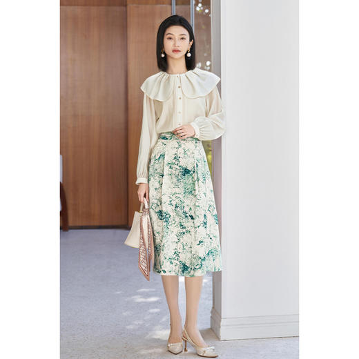 娃娃领衬衫+印花半身裙套装5M25CG4892 商品图4